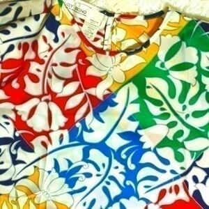 Vintage Judy Bond Palm Leaf Floral Blouse-Size 10